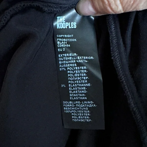 🖤 NWT The Kooples Black Velvet Short Sleeve Midi Dress | $445 Retail! - Picture 10 of 10